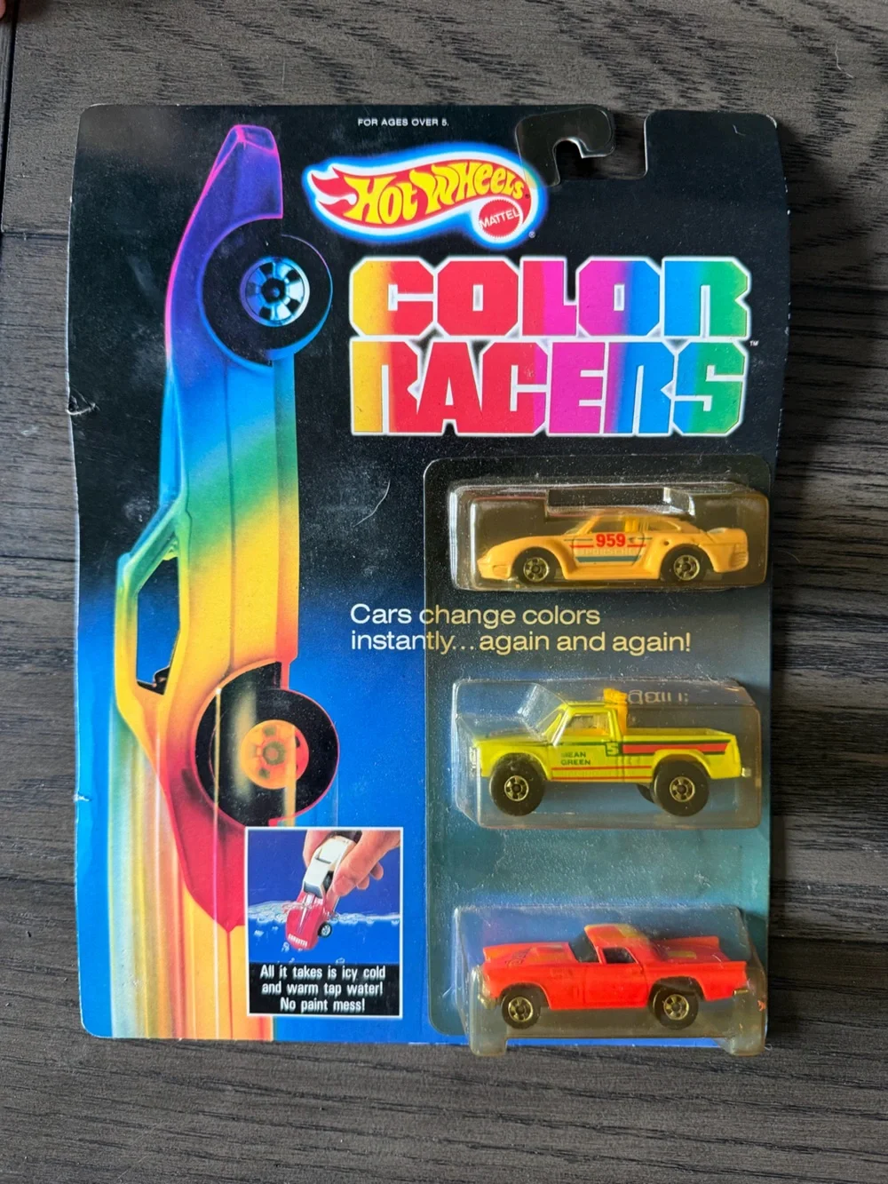 1987 Hot Wheels Color Racers Diecast Color Changing Porsche 959 Mean Green Tbird